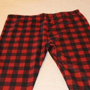 Women's Black and Red Leggings Medium